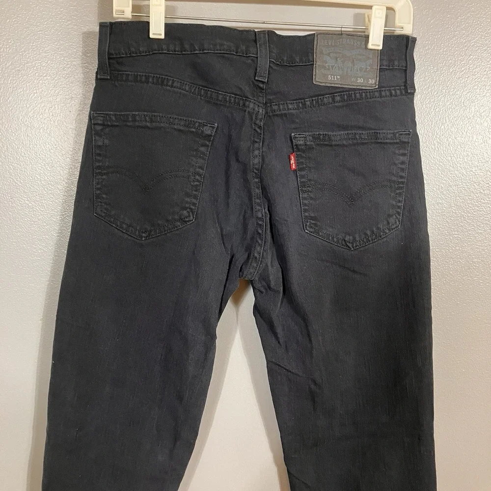 Levis 511 Slim Fit Jeans Men's 30x30 Black Excellent Waterless Denim 04511-4406